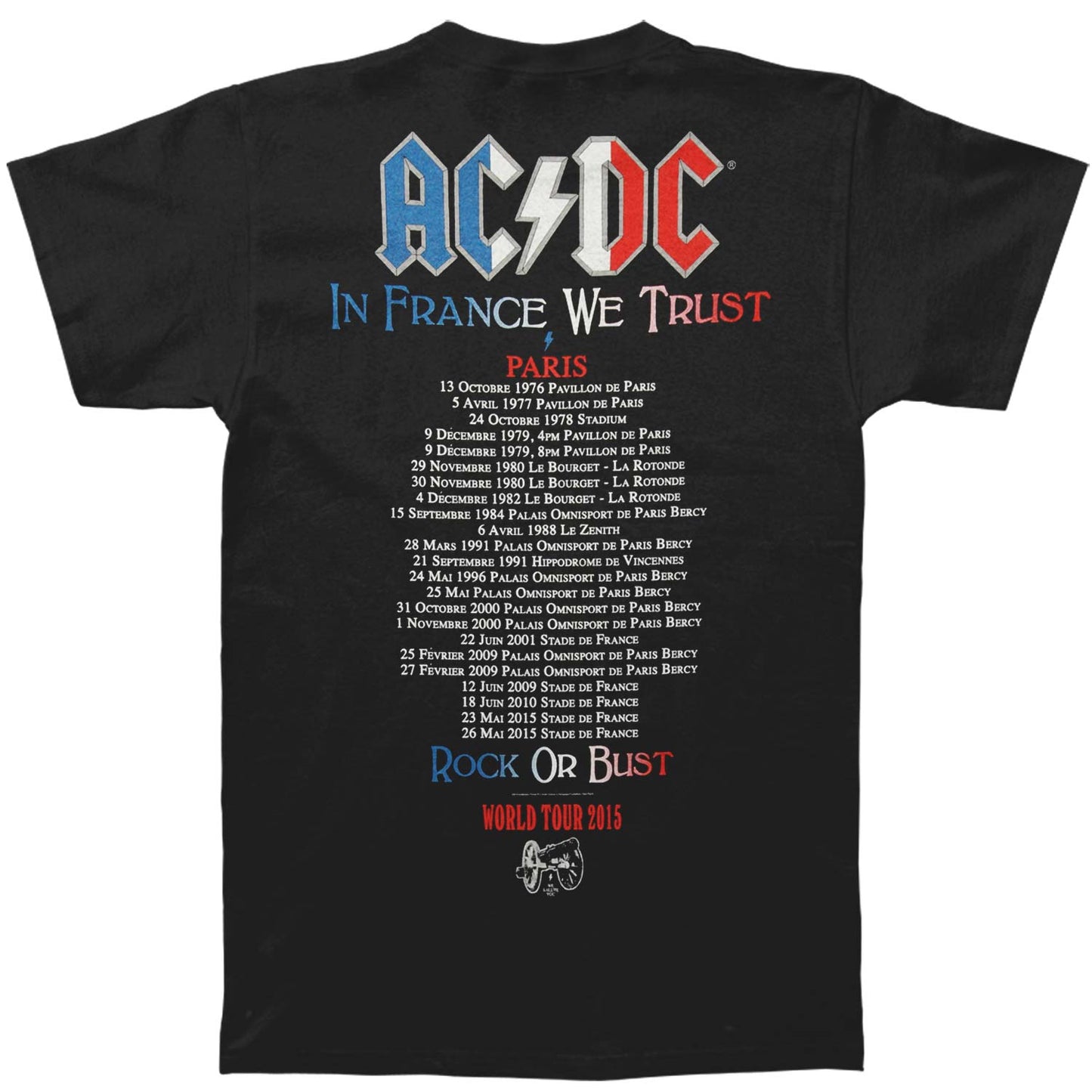 AC/DC In France We Trust 2015 Tour Tee T-shirt
