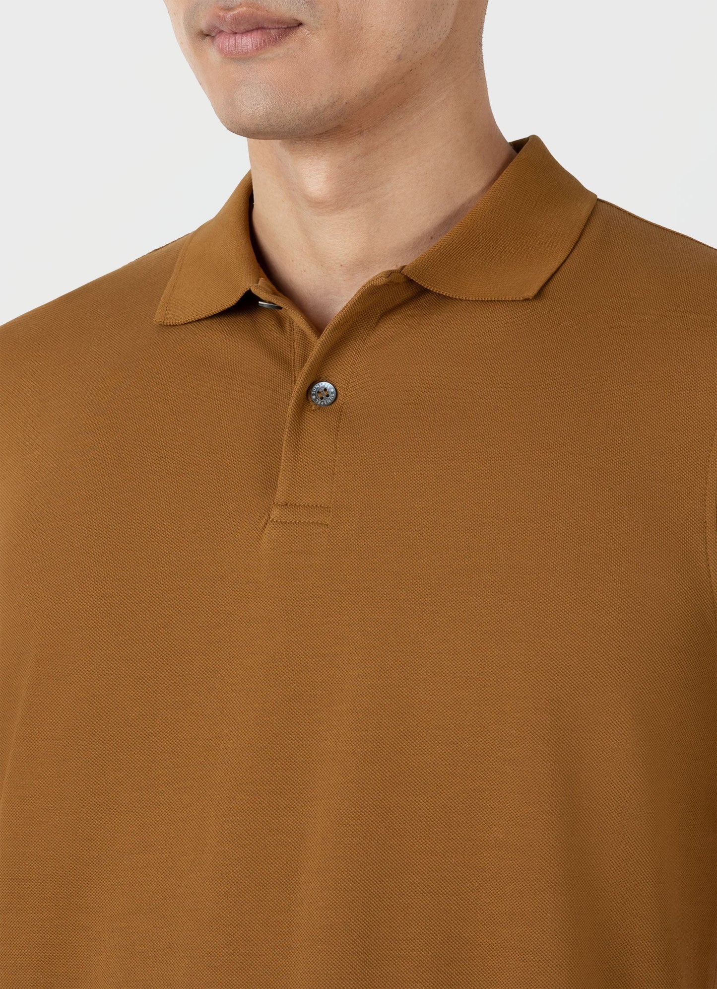 Mens Pique Polo Shirt In Golden Brown Mpol1028 Brfo
