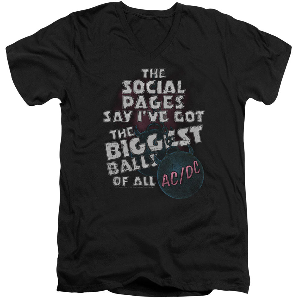 AC/DC Big Balls Adult V-Neck Slim Fit T-shirt