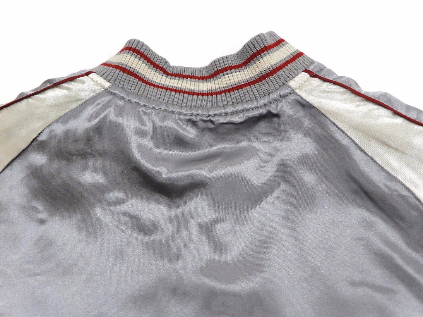 Japanesque Sukajan Jacket Men's Japanese Souvenir Jacket Weeping Cherry 3RSJ-753 Gray/Off