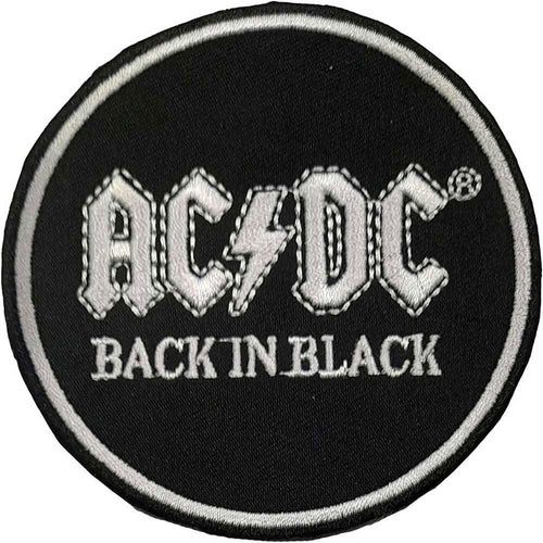 AC/DC Back In Black Circle Embroidered Patch