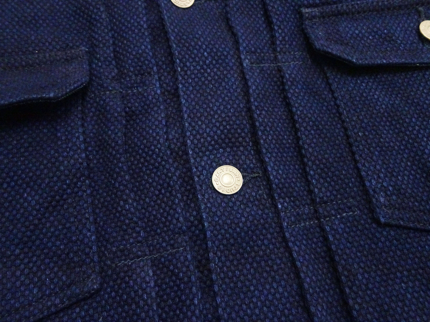 Studio D'artisan Men's 14 oz Selvedge Sashiko Jacket - Type II Style - Deep Indigo One Wash - Made in Japan (SDA 4619)