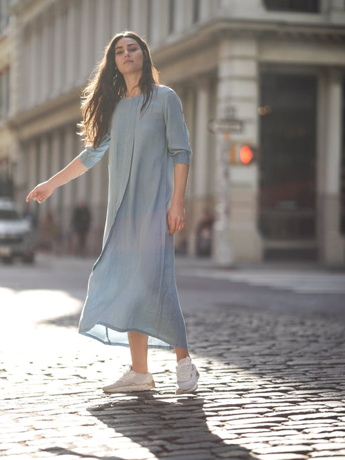 TENCEL PLEAT DRESS