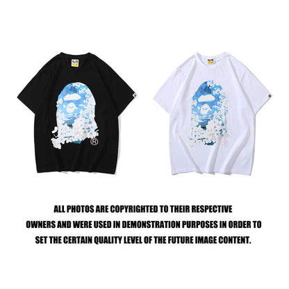 Bathing Ape T-Shirt Spring and Summer Short Sleeve Mount Fuji Printed Fashion Casual T-shirt