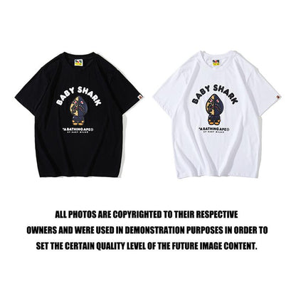 Bathing Ape T-Shirt Spring/Summer Blue Shark Short Sleeve T-shirt Half Sleeve
