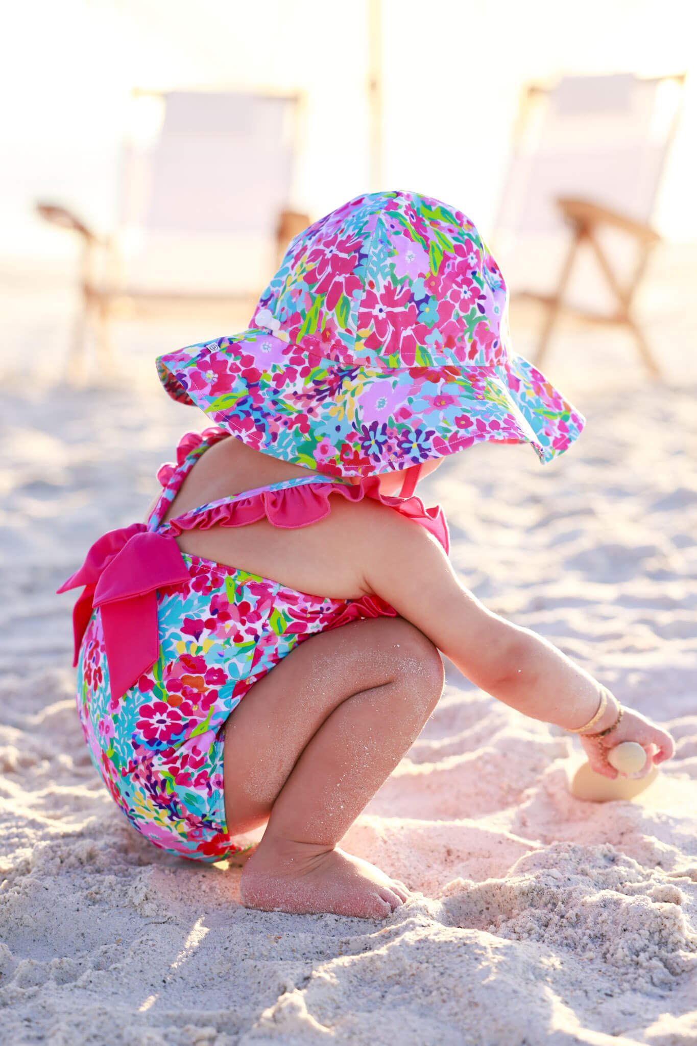 Double Ruffle Bow Back One Piece | Petal Splash