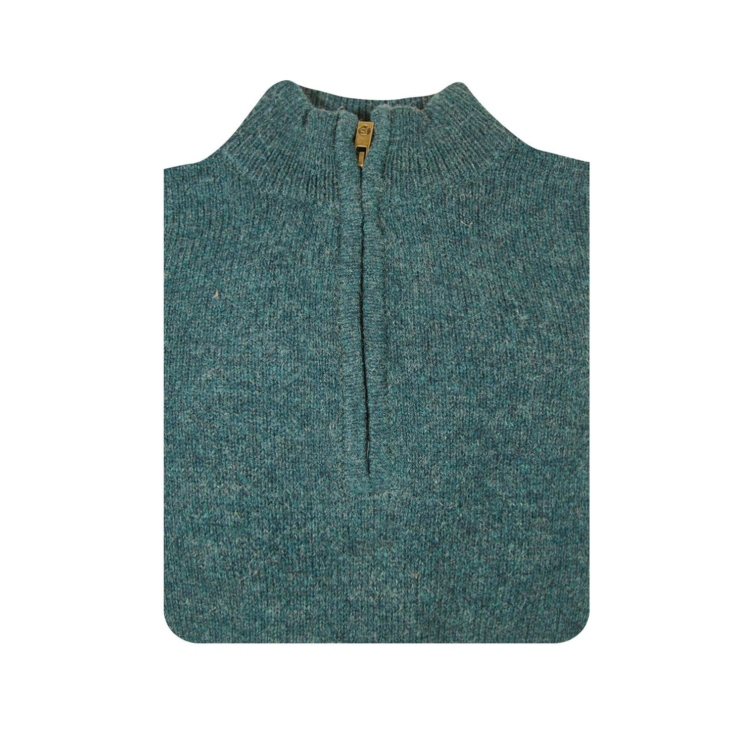 100 Shetland Ragg Wool Half Zip Up Knit Jumper Pullover Mens Sweater Knitted Sherwood