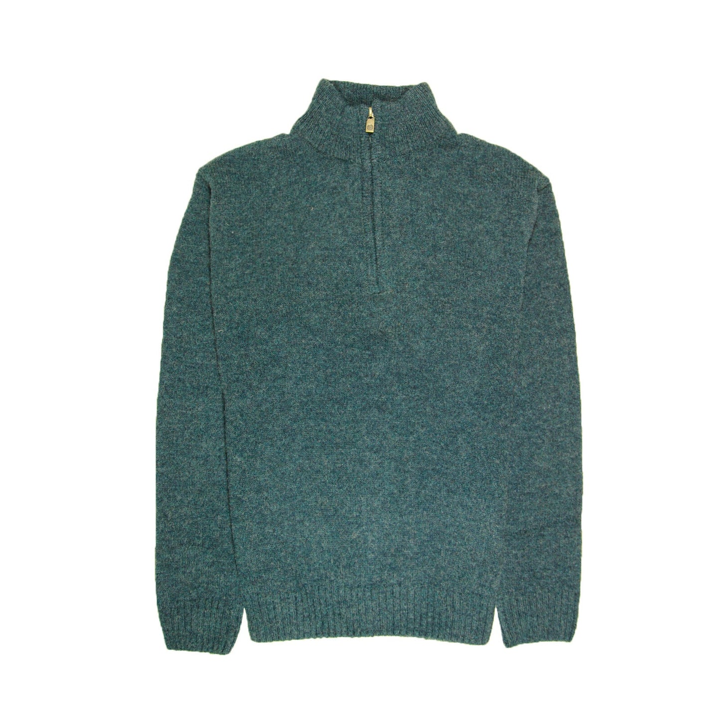 100 Shetland Ragg Wool Half Zip Up Knit Jumper Pullover Mens Sweater Knitted Sherwood