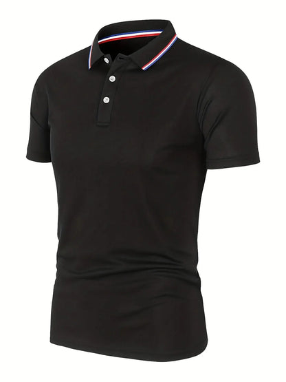 2025 Hot Sale Men's Summer Casual Breathable Comfortable Polo Shirt Men's Solid Color High Quality Short Sleeve T-Shirt