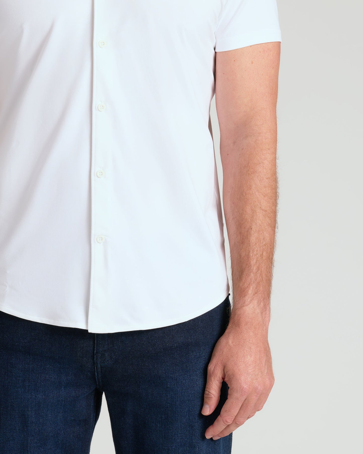 White Short Sleeve Comfort Knit Shirt