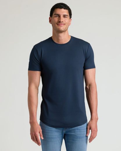 Tall Pima Cotton Blend Curved Hem Crew 7-Pack
