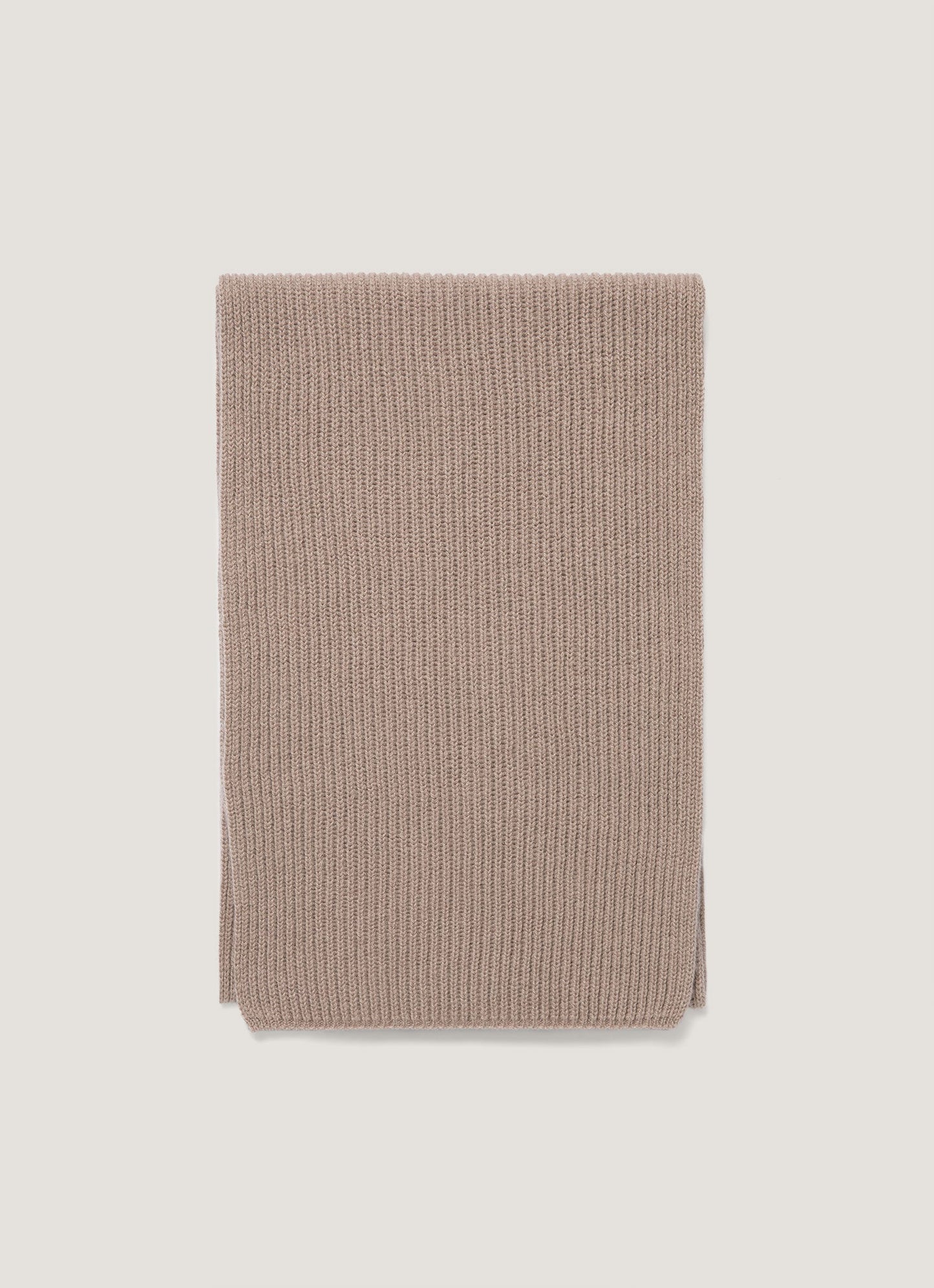 Cashmere Ribbed Scarf in Mink