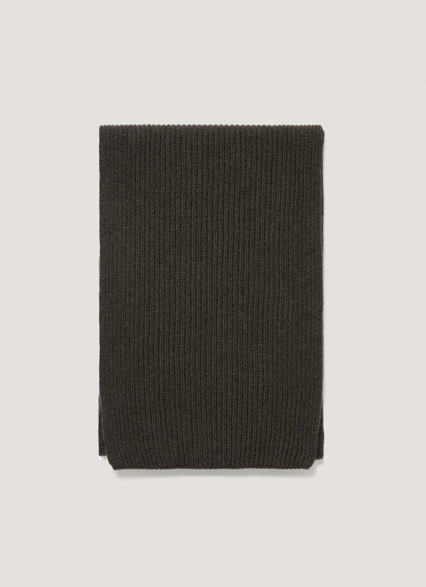 Cashmere Ribbed Scarf in Dark Green
