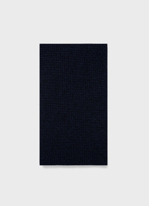 Textured Waffle Scarf In Navy Asca9457 Buaa