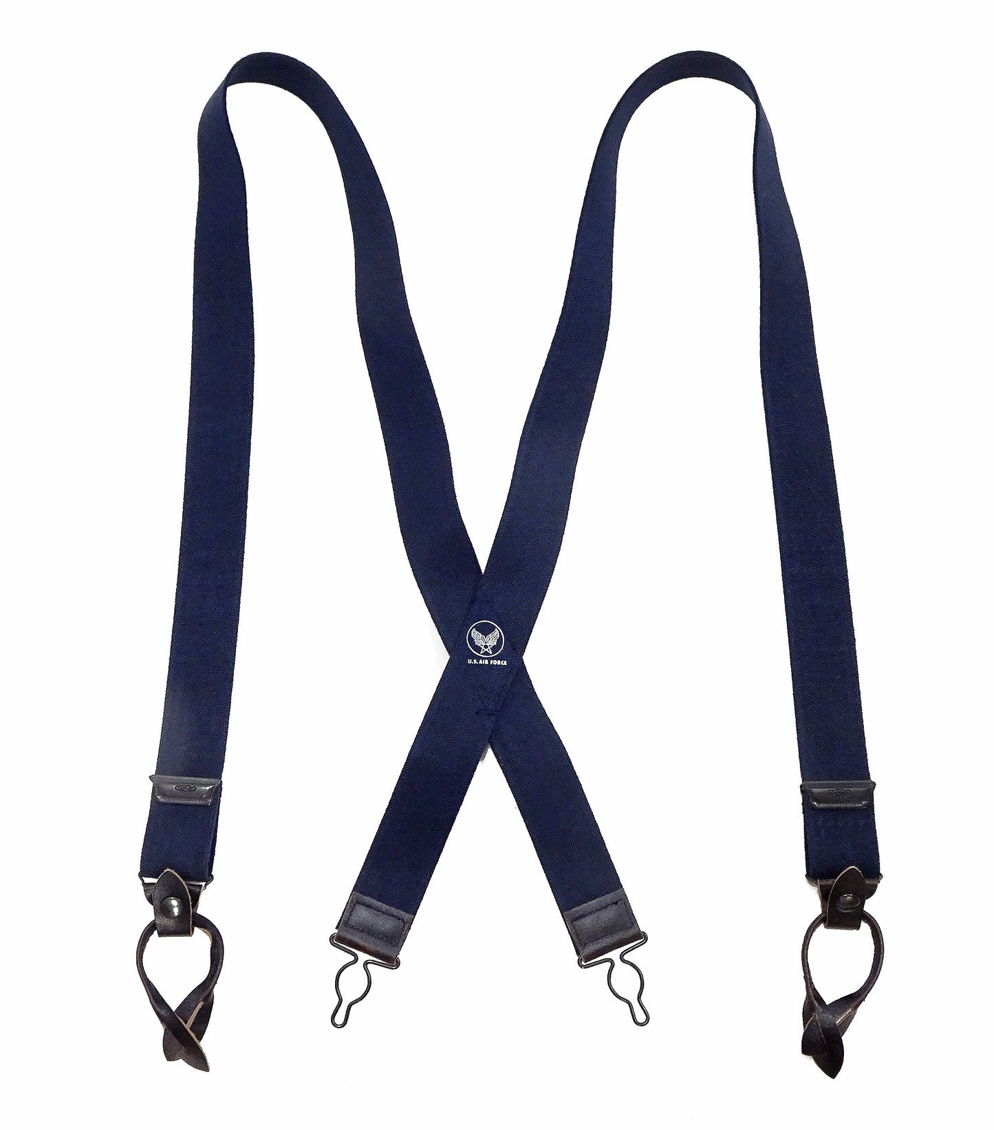 Buzz Rickson Suspenders Men's Reproduction of X back Design Military Button-on Braces for A-11 Trousers BR02718 128 Navy-Blue