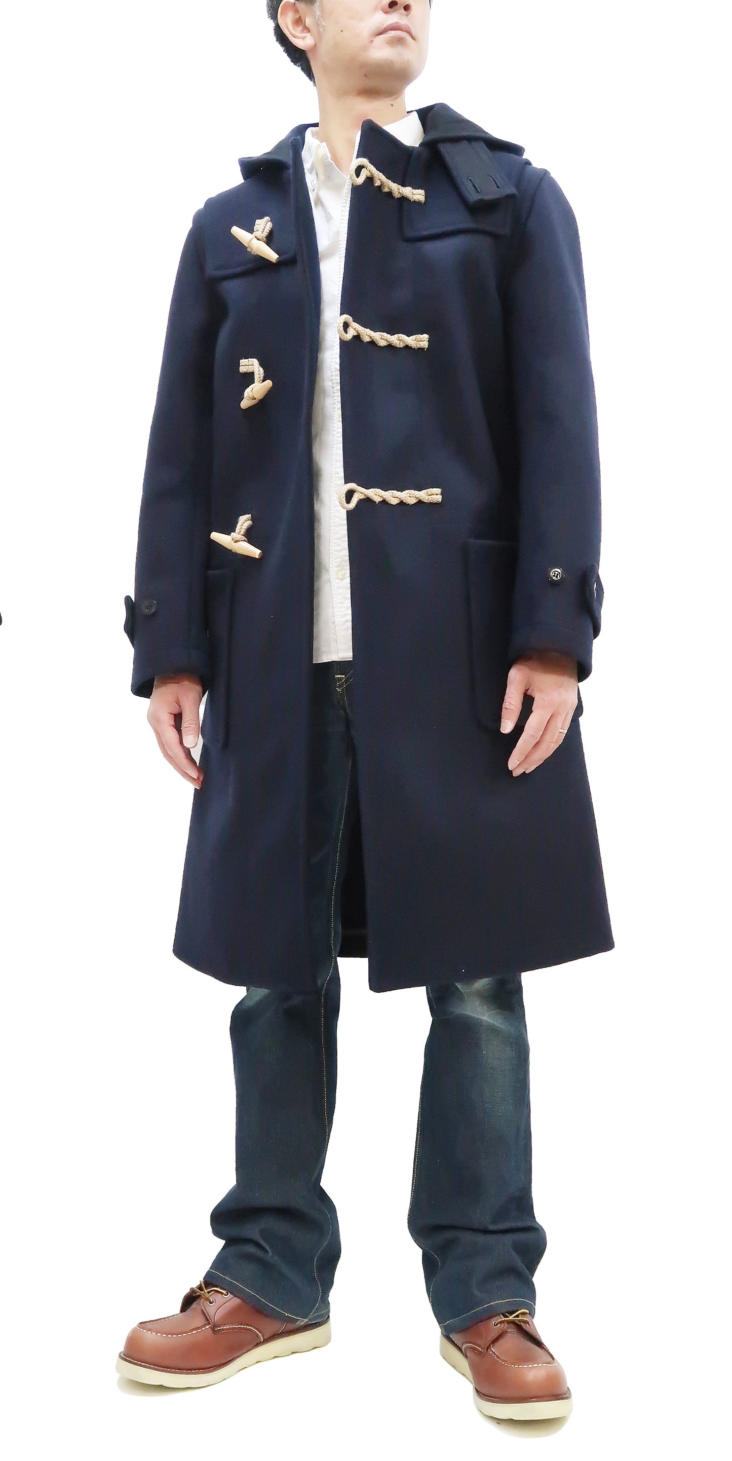 Buzz Rickson Duffel Coat Men's Reproduction of WW2 Royal Navy Duffle Coat BR15164 128 Navy-Blue
