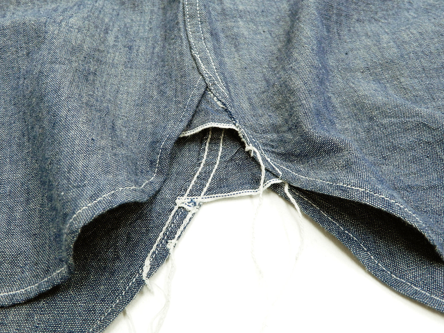 Buzz Rickson Chambray Shirt Men's U.S. Navy Military Style Plain Long Sleeve Button Up Shirt BR25995 Blue Chambray