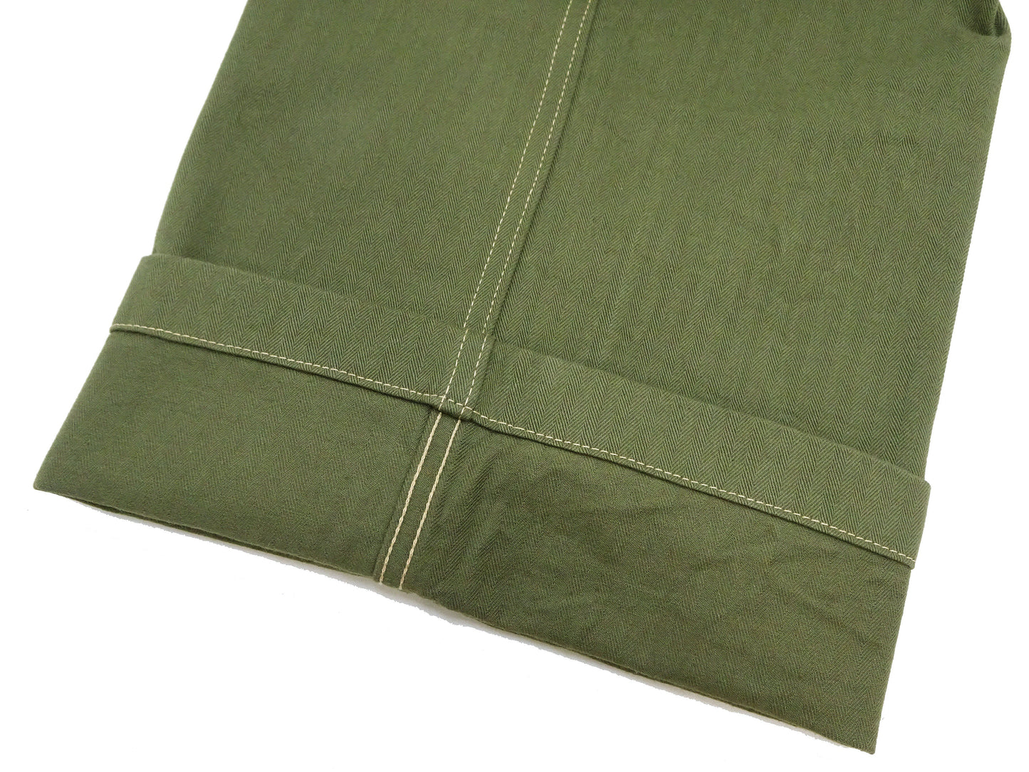 Buzz Rickson Herringbone Pants Men's Baggy Straight, Button Fly, Olive - U.S. Marine Corps M-1941 Utility Trousers Repro