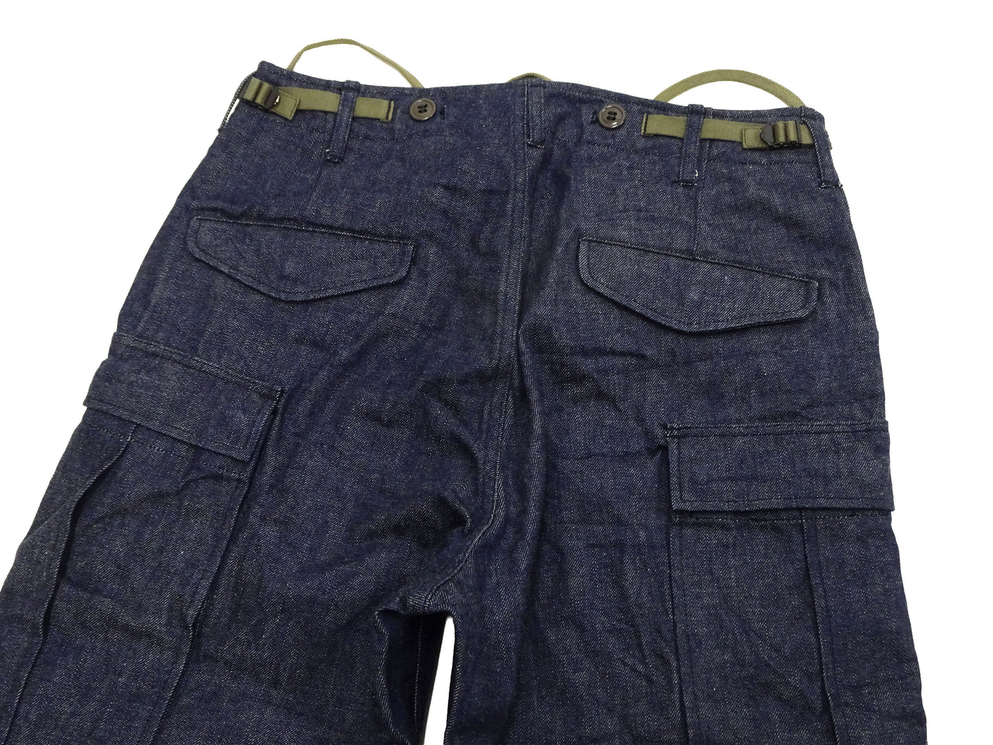 Buzz Rickson Men's Denim M-51 Field Trousers - Military-Inspired Baggy Cargo Pants in Indigo Denim - Made in Japan (BR42586 421A One Wash)