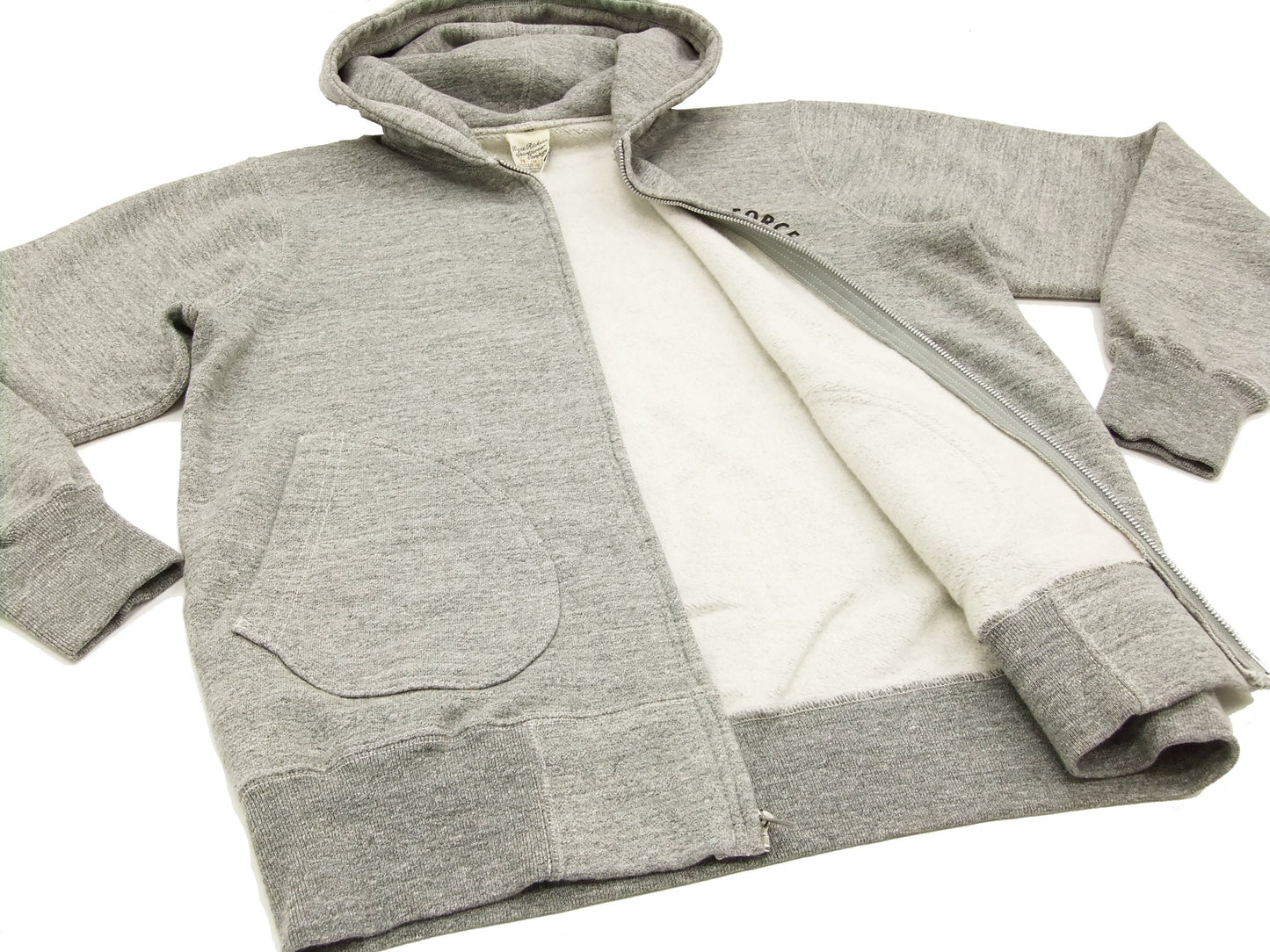 Buzz Rickson Hoodie Men's USAAF Insignia Hoodie Zip Front Hooded Sweatshirt BR65599 Heather-Gray