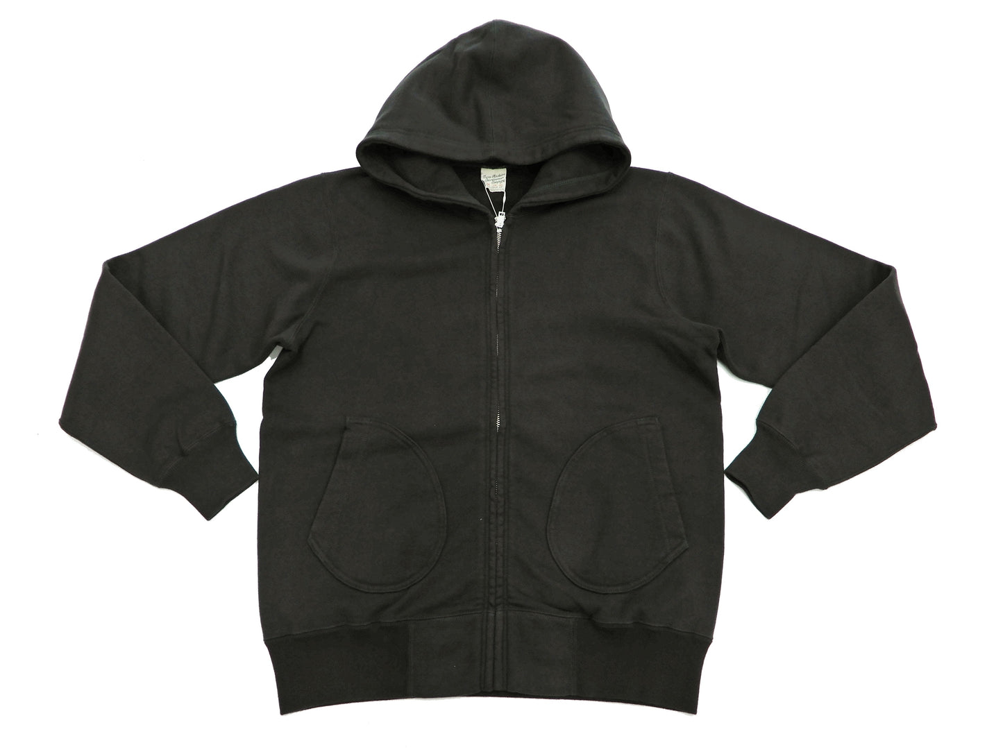 Buzz Rickson Hoodie Men's Plain Hoodie Zip Front Hooded Sweatshirt BR65623 Faded-Black