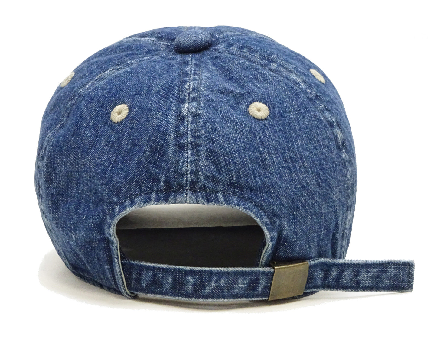 Studio D'artisan Men's Faded Denim Baseball Cap, 100% Cotton All-Denim Six-Panel Strapback Hat, Pre-Curved Brim - Made in Japan (SDA D7583UR)