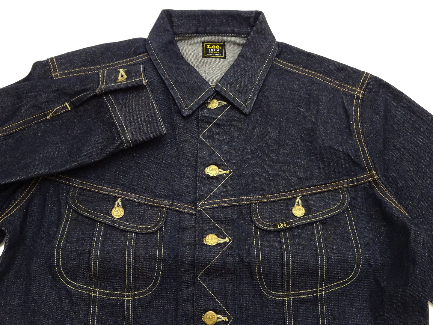 Lee 101J Rider Jacket Men's Denim Jacket 14.4 oz Left-Hand Twill - Lee Japan Reproduction (LM8100-500 Deep Indogo One-Wash)