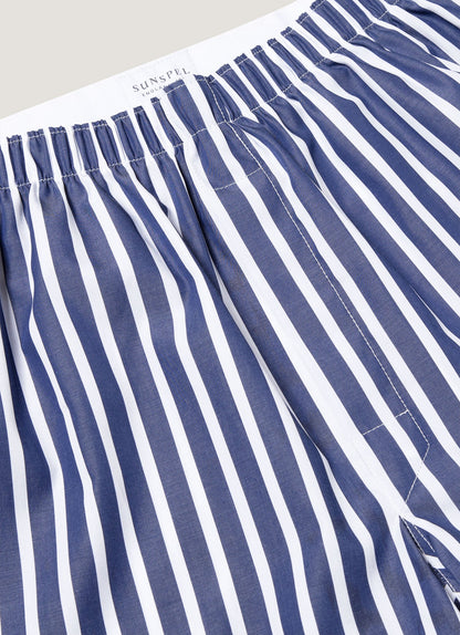 Mens Classic Boxer Shorts In Navy White Mbox4700 Stli