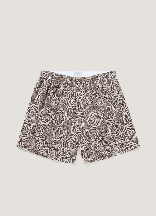 Mens Classic Boxer Shorts In Liberty Fabric In Cedar Rose Floral Mbox4701L Bkbm