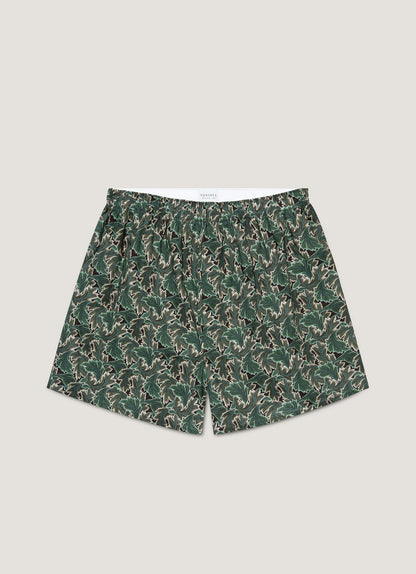 Men's Classic Boxer Short in Liberty Fabric in Midnight Green Canopy