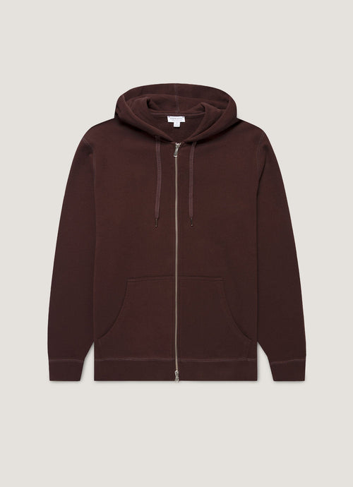 Mens Loopback Zip Hoodie In Truffle Mhod1517 Brgd