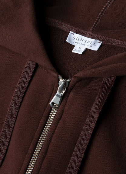 Mens Loopback Zip Hoodie In Truffle Mhod1517 Brgd
