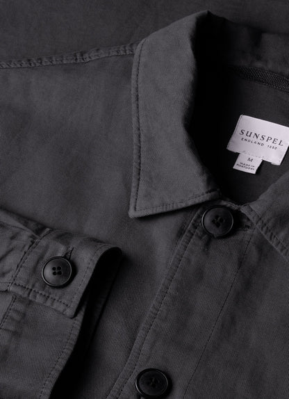 Mens Cotton Linen Twin Pocket Jacket In Charcoal Mjac7175 Gyab