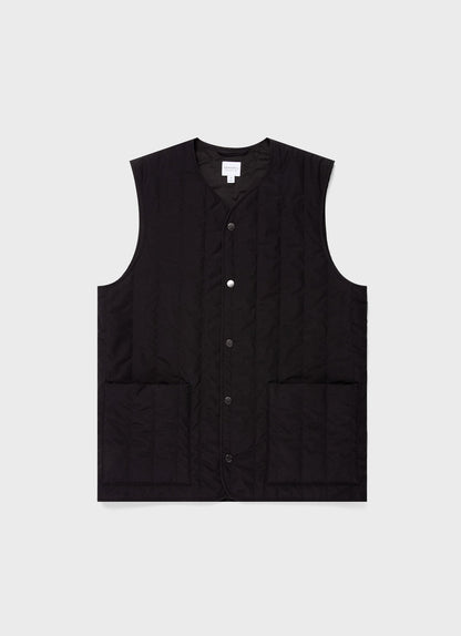 Mens Quilted Liner Gilet In Black Mjac7124 Bkaa