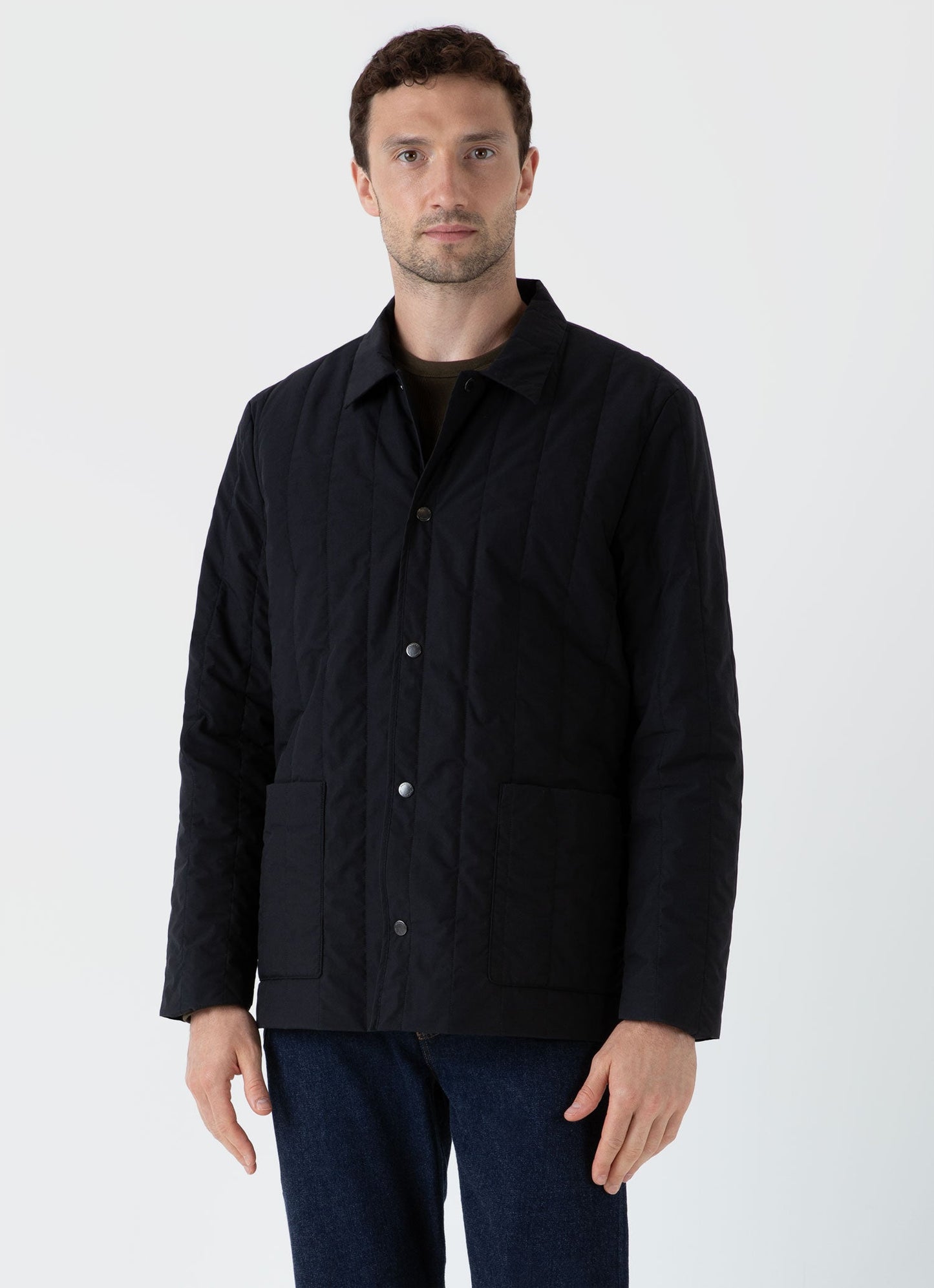 Mens Quilted Twin Pocket Jacket In Black Mjac7125 Bkaa