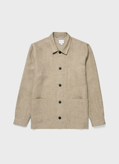 Mens Hopsack Twin Pocket Jacket In Light Stone Mjac7140 Whbs