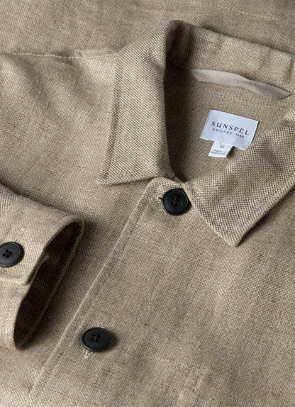 Mens Hopsack Twin Pocket Jacket In Light Stone Mjac7140 Whbs
