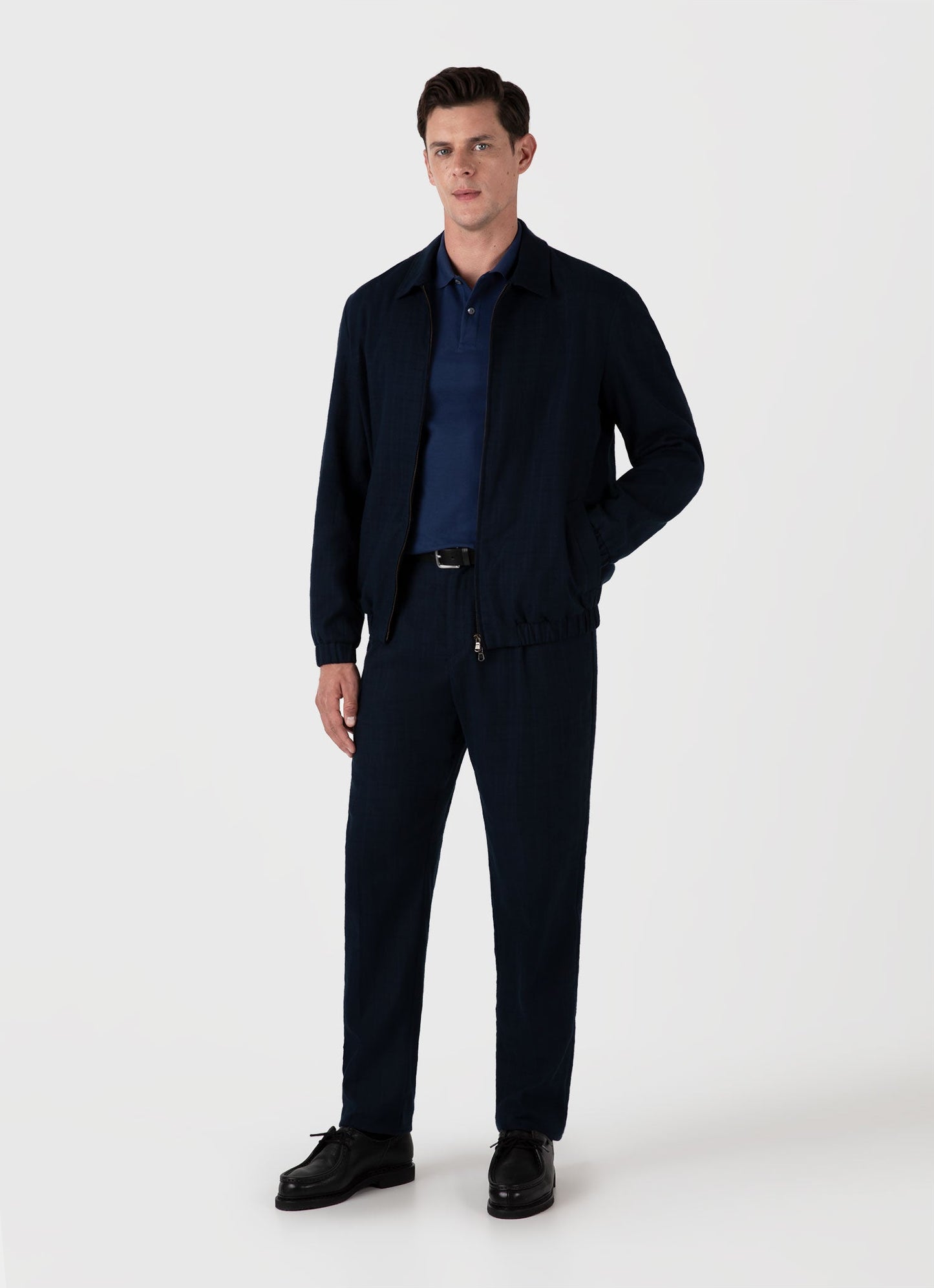 Mens Cotton Raffia Blouson Jacket In Navy Mjac7167 Buaa