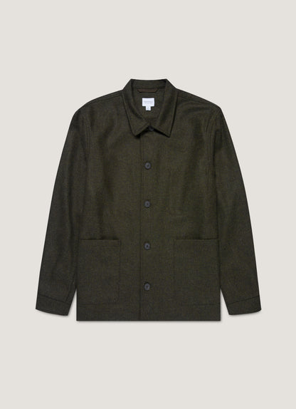 Mens Wool Twin Pocket Jacket In Drill Green Mjac7194 Gnhv