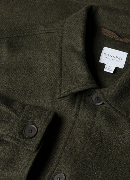 Mens Wool Twin Pocket Jacket In Drill Green Mjac7194 Gnhv