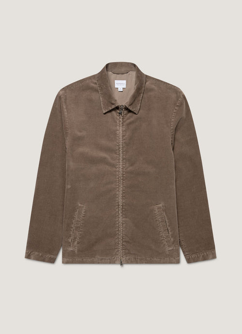 Mens Corduroy Harrington Jacket In Bark Mjac7195 Brgc