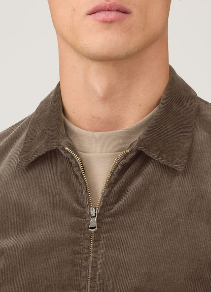Mens Corduroy Harrington Jacket In Bark Mjac7195 Brgc