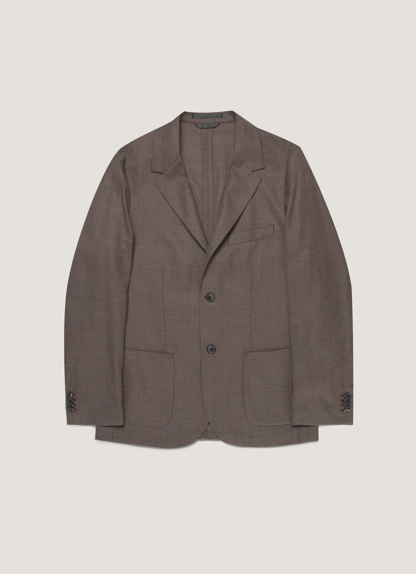 Mens Lightweight Travel Wool Blazer In Light Coffee Melange Mjac7197 Brfx