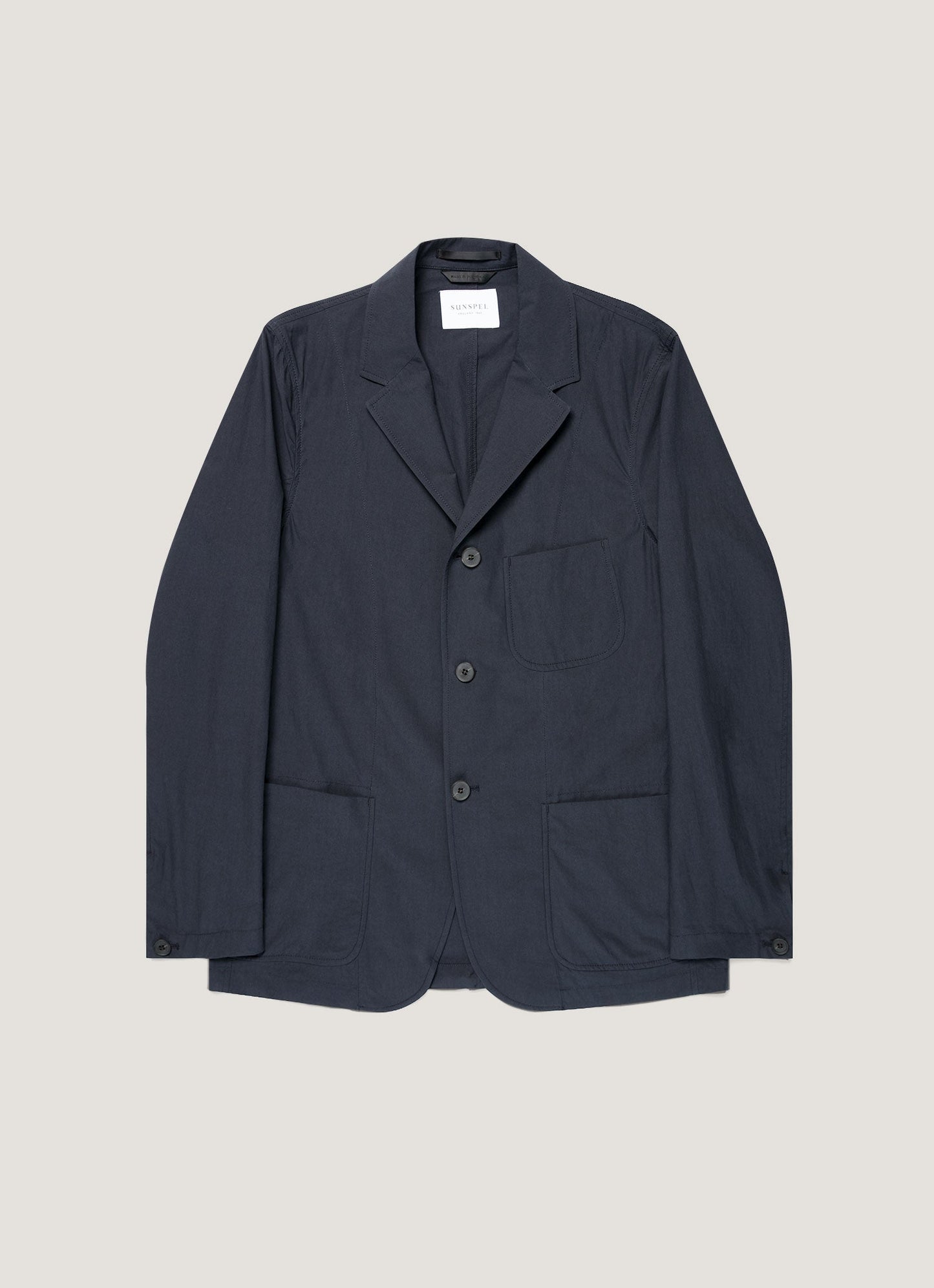 Mens Lightweight Cotton Poplin Jacket In Navy Mjac7209 Buaa