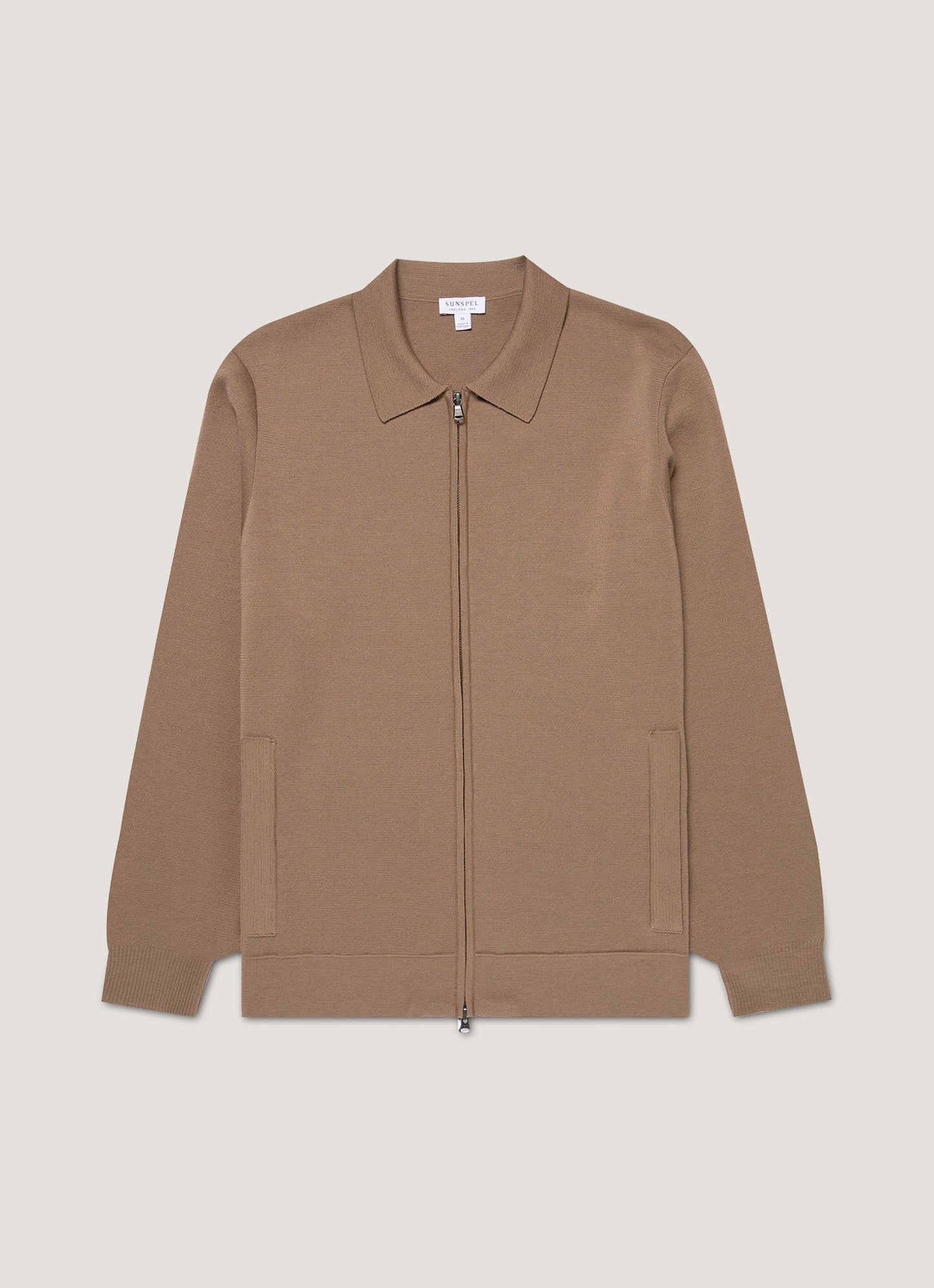 Mens Merino Milano Zip Jacket In Sandstone Mjac8297 Brfc