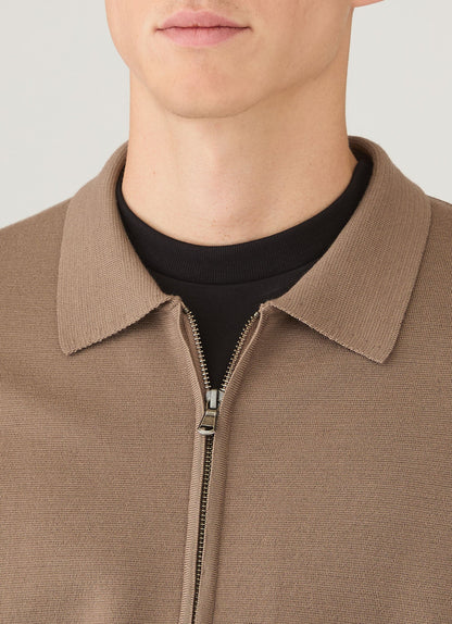 Mens Merino Milano Zip Jacket In Sandstone Mjac8297 Brfc