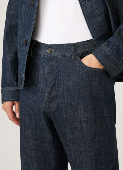 Mens Japanese Denim Jeans In Rinse Wash Denim Mjea3907 Bupc