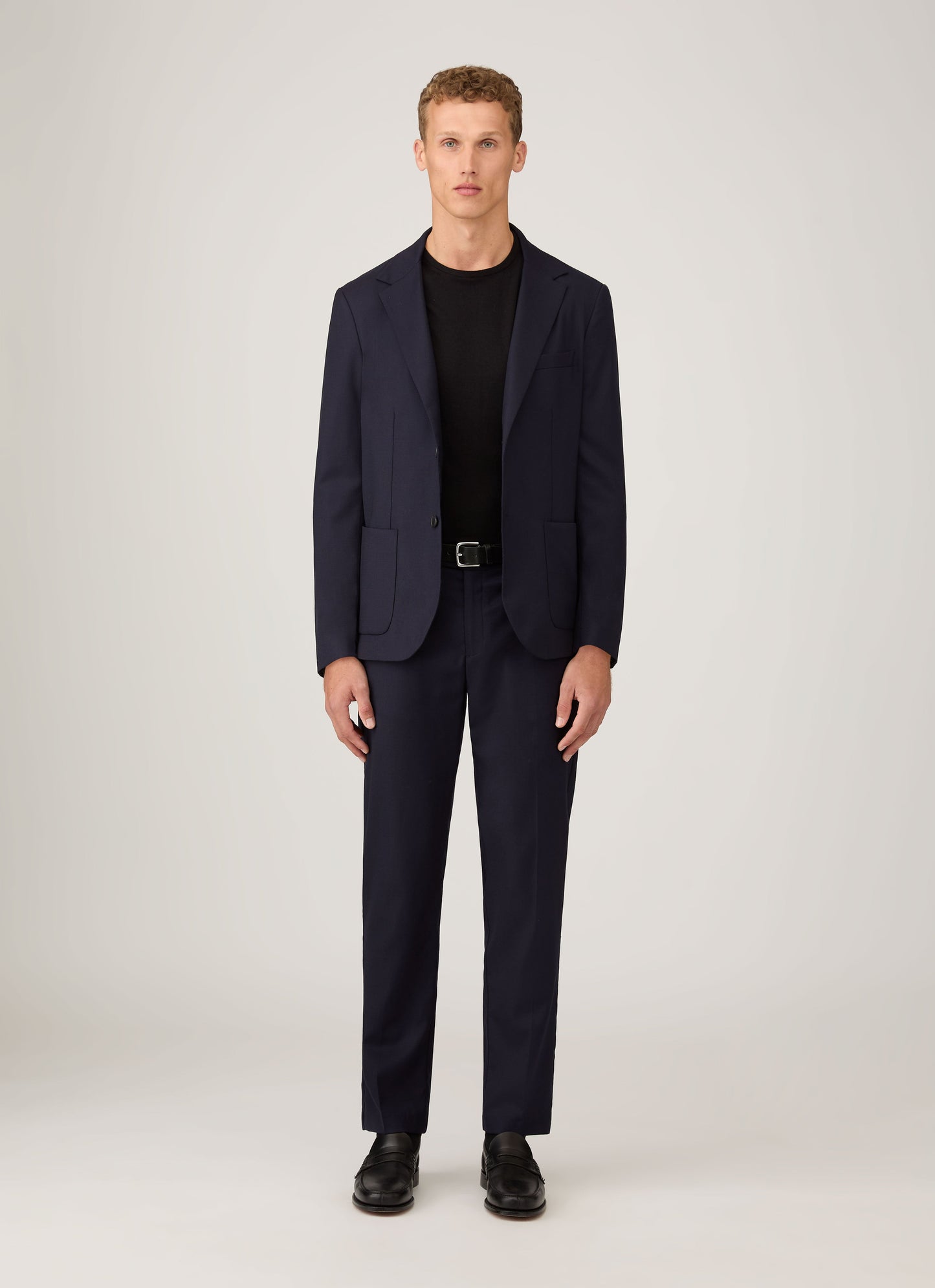 Mens Fine Merino Wool Jumper Black Mjum8058