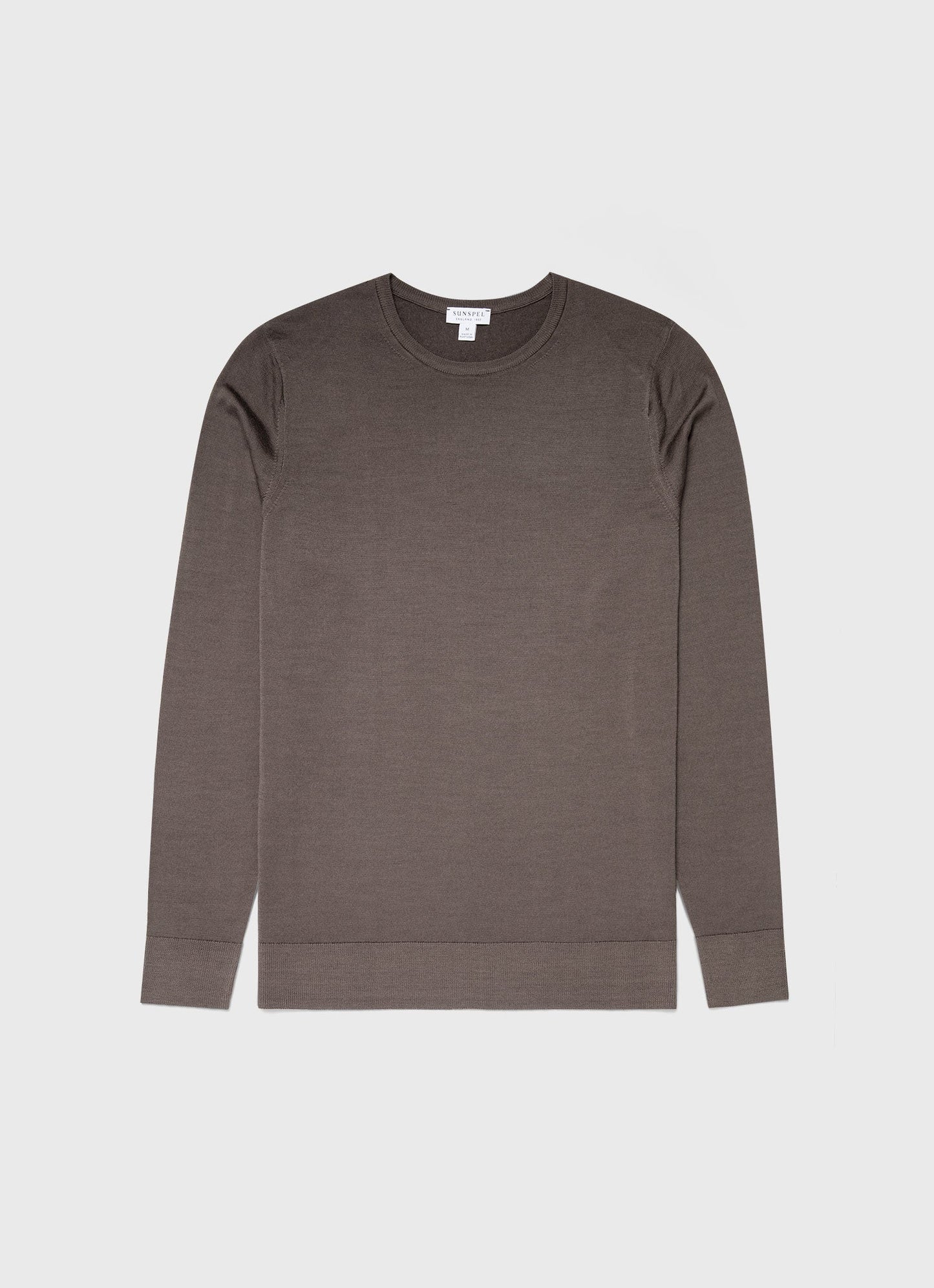 Mens Fine Merino Wool Crew Neck In Cedar Mjum8058 Breh