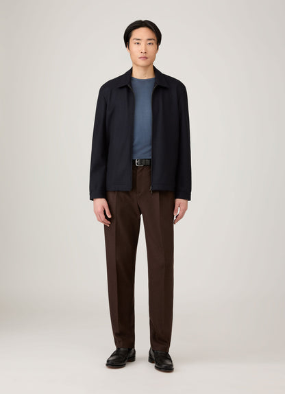 Mens Extra Fine Merino Crew Neck In Slate Blue Mjum8058 Buua